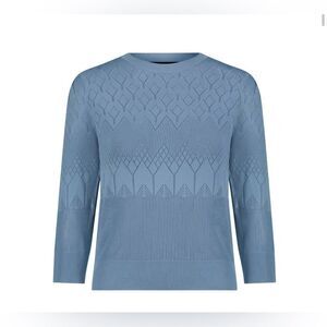 Aleeza Paris Daphne blue knit top, XS